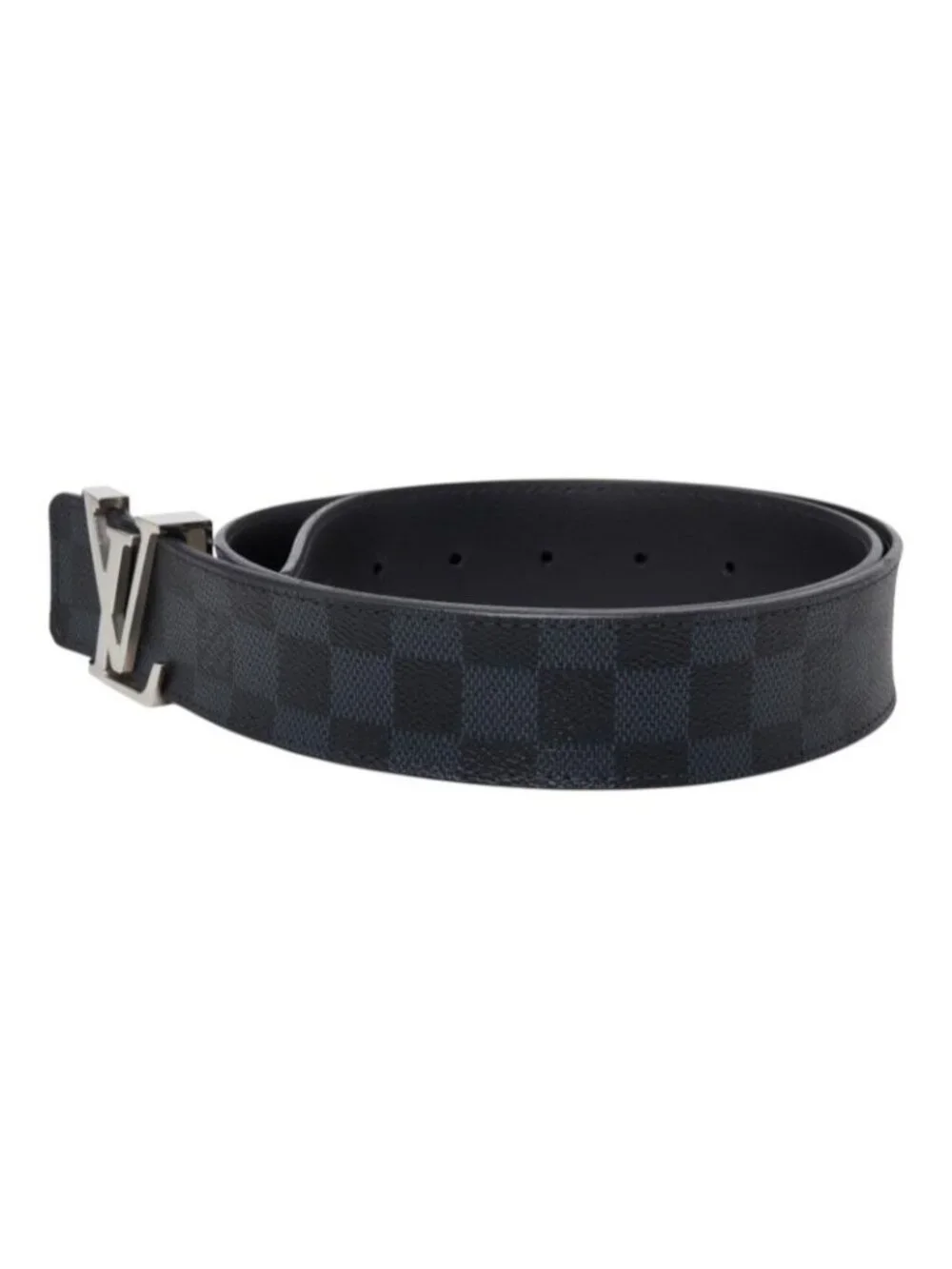 Louis Vuitton Damier Cobalt Ceinture LV Belt Black Navy Leather